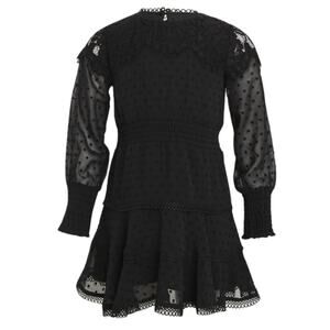 Bardot Junior Girl's Liana Swiss Dot Lace Mini Dress Size 16